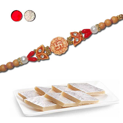 "Rakhi - FR- 8520 A (Single Rakhi), 250gms Kaju Kathili - Click here to View more details about this Product